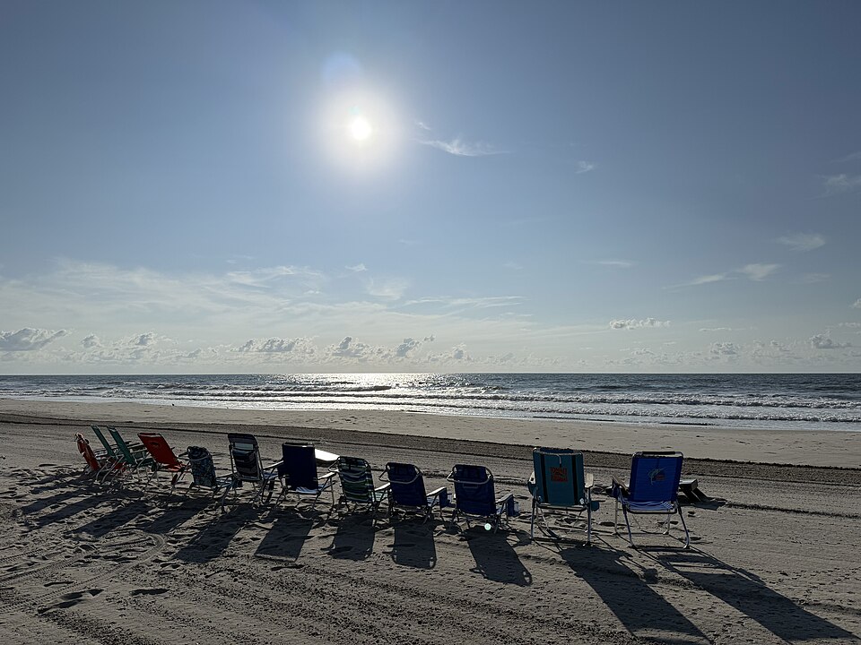 Beach chairs on the sand in Surf City NJ