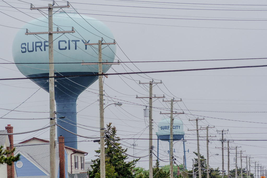 The Surf City water tower on Long Beach Island