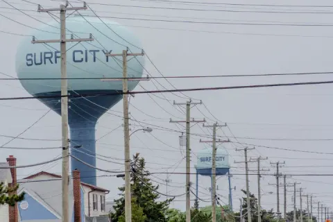 The Surf City water tower on Long Beach Island